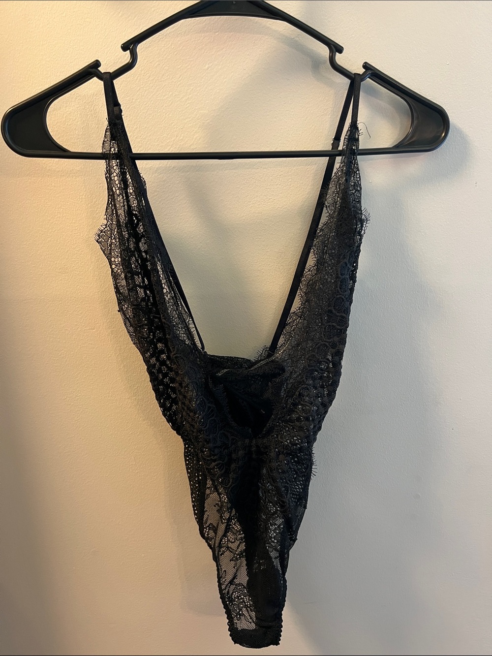 Victoria's Secret Black Lace Sheer Bodysuit Teddy